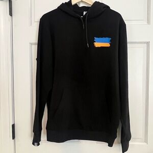 Black Hoodie with Ukrainian Flag